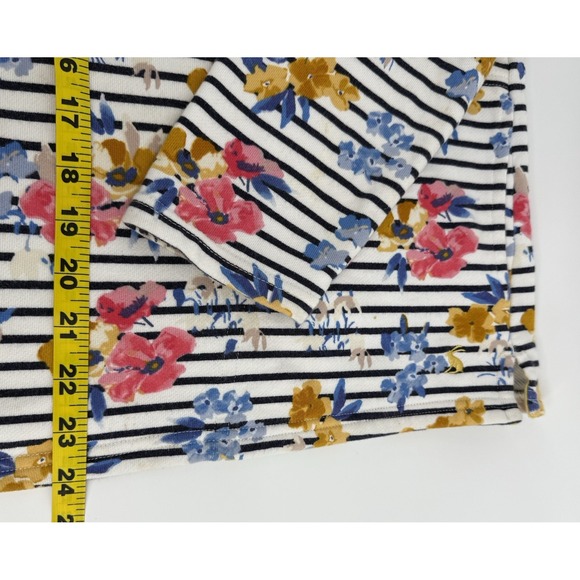 Joules Women's US 12 1/4 Zip Pullover Floral Stripe Sweatshirt Casual Coastal - Picture 8 of 10